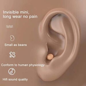 XBOSS PRO 4S+ Invisible Earbuds True Wireless Bluetooth Earphones 5.3 HiFi Stereo Noise Cancelling Small Mini Hidden Earbuds for Work, Sleep, Music, Audiobooks (Skin)