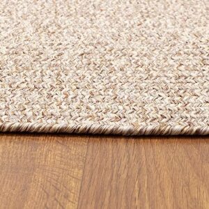 Super Area Rugs Rustic Farmhouse Living Indoor/Outdoor Reversible Braided Rug - Made in USA - Beige Mix 2' X 4' Oval Runner