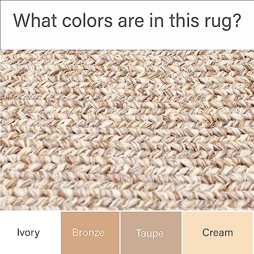 Super Area Rugs Rustic Farmhouse Living Indoor/Outdoor Reversible Braided Rug - Made in USA - Beige Mix 2' X 4' Oval Runner