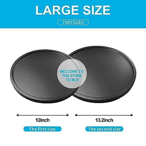 13.2 inch Black Bathroom Lazy Susan Counter Non-Skid Tray for Cabinet Pantry Kitchen Home Table, Made of Beech, DIY Assembly Turntable Lazy Susan Organizer