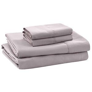 modern threads soft microfiber solid sheets - luxurious microfiber bed sheets - includes flat sheet, fitted sheet with deep pockets, & pillowcases dusty mauve full