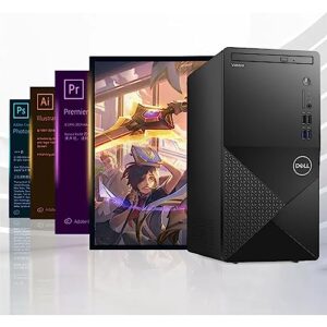 Dell Vostro 3910 Business Desktop Computer, 12th Gen Intel Core i5-12400 Processor, 16GB DDR4 RAM, 256GB PCIe SSD + 1TB HDD, WiFi 6, DVD-RW, Display Port, HDMI, Windows 11 Pro, Black