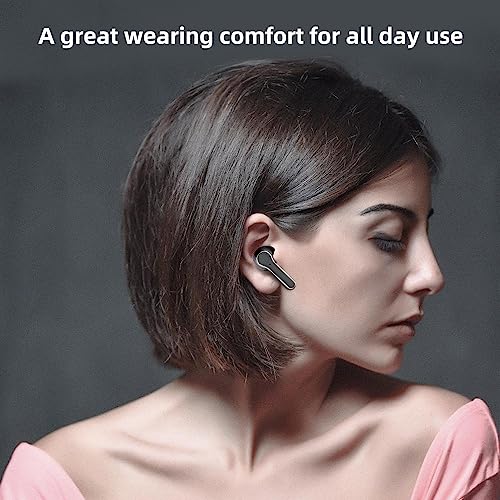 RETROQ J101 Wireless Earbuds HiFi Sound Bluetooth Headphones ENC Noise Cancelling Earphones for HD Calls Comfort Fit Bluetooth Ear Buds with IPX6 Waterproof for iPhone Android (White)