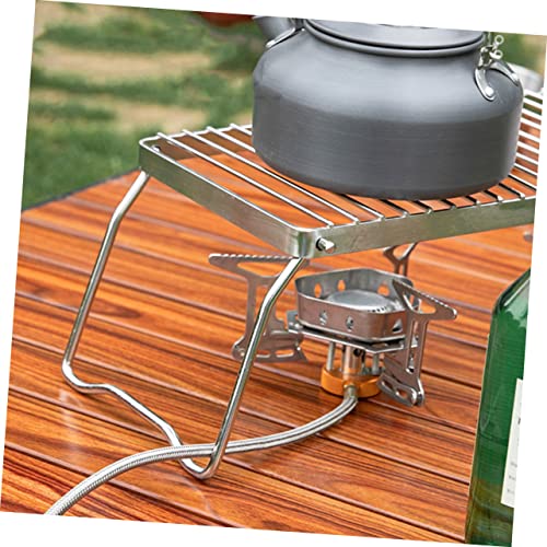 Abaodam Burner Support Portable Bbq Grill Gas Grill Outdoor Gas Bbq Grill Warming Grate Campfire Grill Charcoal Grill Grate Sturdy Furnace End Holder Camping Pot Bracket Camping Accessory