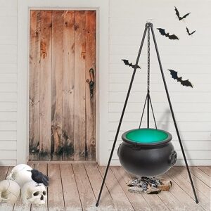 halloween decor outdoor - large witches cauldron on tripod with led light yard home porch decorations hocus pocus candy bowl by biginiwa