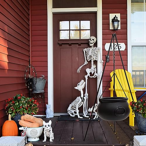 Halloween Decor Outdoor - Large Witches Cauldron on Tripod with LED Light Yard Home Porch Decorations Hocus Pocus Candy Bowl by BIGINIWA