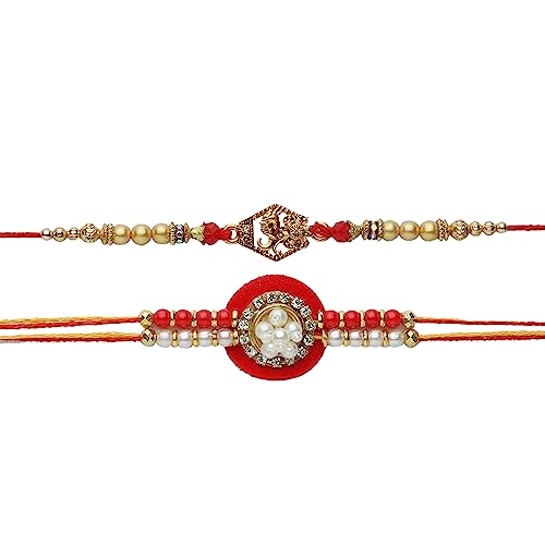 Set of 2 Rakhi for Brother Rakhi Thread for Bhai Bhabhi Bhaiya Bhabhi and Bhatiji veera Raksha Bandhan Rakhi gift Pack Set Dora Bracelet Kalwa for Brother Sister Indian Traditional Festival Rakhi