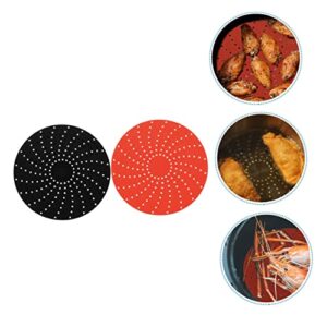 HEMOTON 6 Pcs Air Fryer Pad Air Fryer Baking Pads Air Fryer Parchment Paper Air Fryer Grill Mat Silicone Bakeware Toaster Oven Tray Silicone Air Fryer Air Fryer Sheets Liners Baking Liners