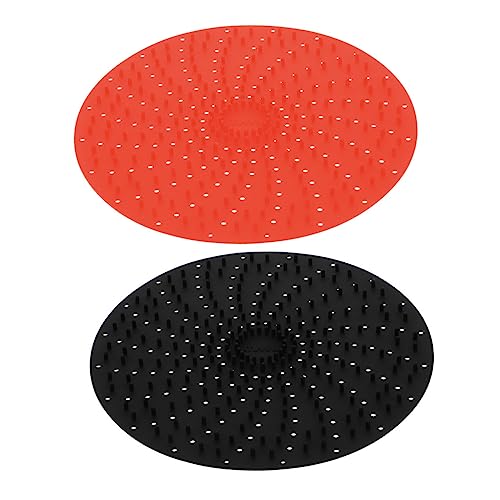 HEMOTON 6 Pcs Air Fryer Pad Air Fryer Baking Pads Air Fryer Parchment Paper Air Fryer Grill Mat Silicone Bakeware Toaster Oven Tray Silicone Air Fryer Air Fryer Sheets Liners Baking Liners