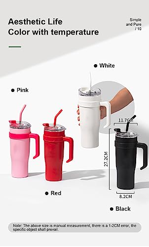 40 oz Mug Tumbler - Stainless Steel Vacuum Insulated Tumbler with Lid and Straw for Water, Iced Tea or Coffee, Smoothie (whiter)