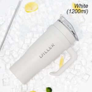 40 oz Mug Tumbler - Stainless Steel Vacuum Insulated Tumbler with Lid and Straw for Water, Iced Tea or Coffee, Smoothie (whiter)