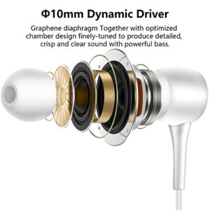 2023 New Stereo Headphones in-Ear Earbuds for Samsung Galaxy S23 Ultra Galaxy S22 Ultra S21 Ultra S20 Ultra, Galaxy Note 10+ Type-C Connector with Microphone and Volume Remote - White