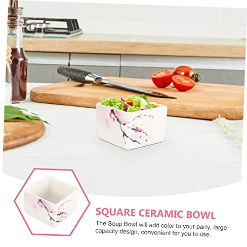 YARNOW 4pcs Ceramic Quartet Gu White Soup Bowls Suit Salad Mixing Bowls Trifle Bowls Chip and Dip Serving Set Ice Cream Bowl Square Bowls Ceramic Bowl Set Bowls Set Ceramics Cute