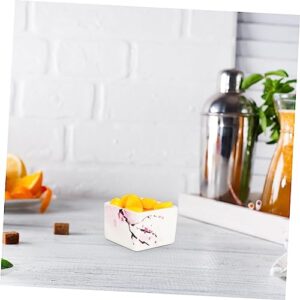 YARNOW 4pcs Ceramic Quartet Gu White Soup Bowls Suit Salad Mixing Bowls Trifle Bowls Chip and Dip Serving Set Ice Cream Bowl Square Bowls Ceramic Bowl Set Bowls Set Ceramics Cute