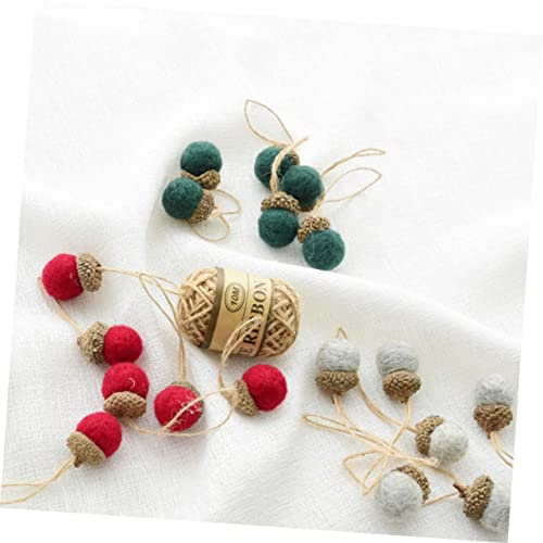 ibasenice 6 1 Felt Garland Christmas Tree Pine Cone Nativity Ornaments Wool Felt Ball Wool Felt Making Pendants DIY Pendant Decorations Material Small Ball Beige Hanging Pinecone