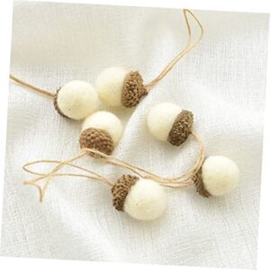 ibasenice 6 1 Felt Garland Christmas Tree Pine Cone Nativity Ornaments Wool Felt Ball Wool Felt Making Pendants DIY Pendant Decorations Material Small Ball Beige Hanging Pinecone