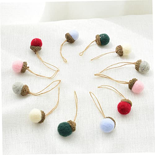 ibasenice 6 1 Felt Garland Christmas Tree Pine Cone Nativity Ornaments Wool Felt Ball Wool Felt Making Pendants DIY Pendant Decorations Material Small Ball Beige Hanging Pinecone