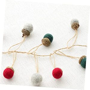 ibasenice 6 1 Felt Garland Christmas Tree Pine Cone Nativity Ornaments Wool Felt Ball Wool Felt Making Pendants DIY Pendant Decorations Material Small Ball Beige Hanging Pinecone