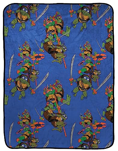 Nickelodeon Teenage Mutant Ninja Turtles Mutant Mayhem Plush Throw Blanket - Measures 40 x 50 - Super Soft Fleece Kids Bedding