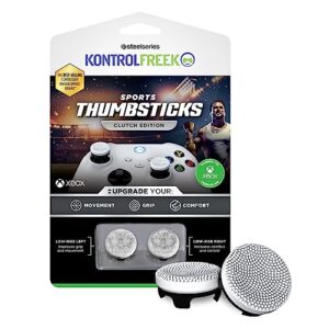 kontrolfreek clutch for xbox one and xbox series x controller | performance thumbsticks | 2 low-rise concave | black & white