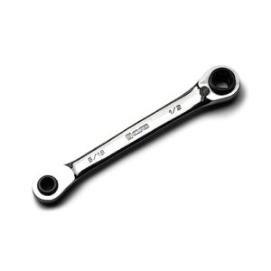 capri tools 4-in-1 120-tooth box end reversible ratcheting wrench, 5/16, 3/8, 7/16, 1/2 in., sae