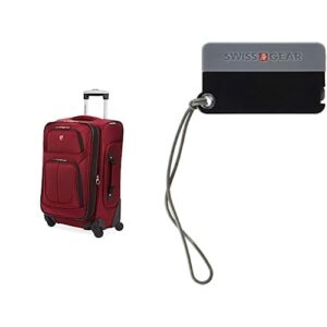 swissgear sion softside expandable roller luggage and luggage id tag
