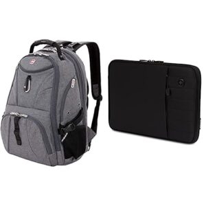 swissgear 1900 scansmart tsa 17 laptop backpack and padded laptop sleeve