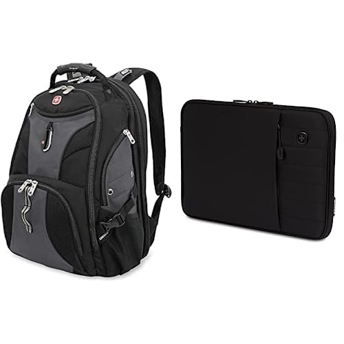 SwissGear 1900 Scansmart TSA 17 Laptop Backpack and Padded Laptop Sleeve