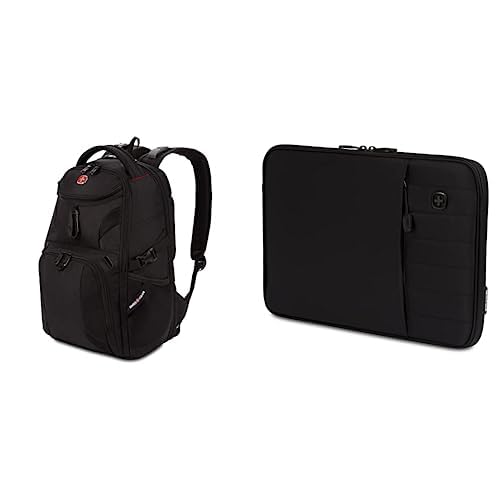 SwissGear 1900 Scansmart TSA 17 Laptop Backpack and Padded Laptop Sleeve