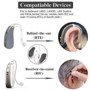 Kenkor 6Packs Hearing Aid Domes 3 Sizes Open Dome Hearing Aid Accessories for Resound Sure Fit Style RIC RITE and Open Fit BTE Hearing Amplifier Invisible Kit Ear Tips,Perfect for Open Air-White