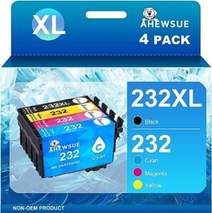 232xl ink cartridges remanufactured replacement for epson 232 xl ink cartridges combo pack for xp-4200 xp-4205 wf-2930 wf-2950 printer (1 black, 1 cyan, 1 magenta, 1 yellow, 4 pack)