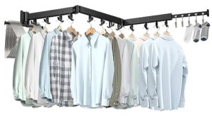 augot clothes drying rack, tri-fold laundry drying rack wall mount, retractable clothes hanger rack space-saver, collapsible laundry drying rack for laundry, balcony, bedroom-user friendly & durable