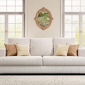 VanAcc Sofa, 3 Seater Comfy Couch Sofa- Extra Deep Seated Oversized Sofa, 97" Contemporary Couches for Living Room, Bedroom and Office (Beige,Chenille)