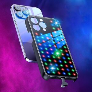 yololand iphone 14 pro max phone case, rgb led luminous phone case, starry sky shining, colorful flashes