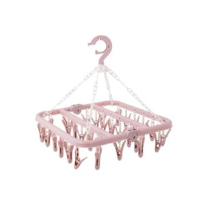 clothes drying racks foldable clip hangers drip hanger plastic with 32 drying clips wind-proof hook underwear hanger with clips plastic laundry clip for socks bras