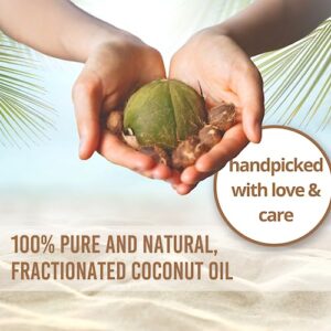 Essentially KateS Fractionated Coconut Oil 16.9 Fl Oz (500ML) - Skin Care, Hair Care, Aromatherapy Massage Oil