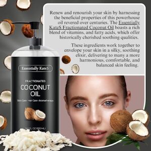 Essentially KateS Fractionated Coconut Oil 16.9 Fl Oz (500ML) - Skin Care, Hair Care, Aromatherapy Massage Oil