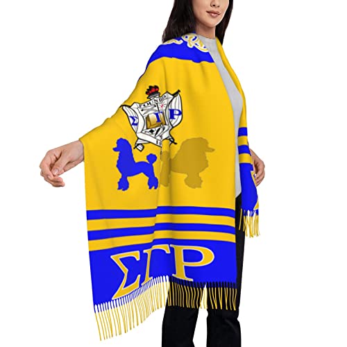 Beyli Sigma Gamma Rho Scarf Winter Warm Long Scarf Sister Gift Soft Tassel Scarf 77.6" * 28.3" Tassel 4"