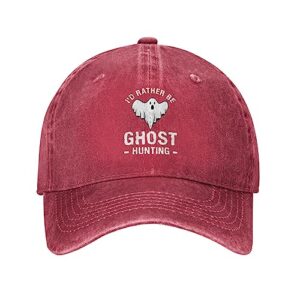 id rather be ghost hunting hat for men baseball hat cool hats red