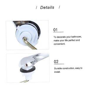 OSALADI 2pcs Old Fashioned The Switch Copper Rod Water Tank Toilet Single Push Flushing Toilet Water Tank Switch Toilet Flush Handle Water case switches Button Toilet Tank Accessory