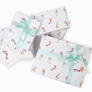 Mermaid Wrapping Paper Birthday Girl Set - 3 jumbo gift wrap Sheets, 3 Gift Tags, and Ribbon - Perfect for Girls' Birthday Gifts, girls baby shower, Mermaid gifts and more! All Occassion Under the Sea Wrapping paper