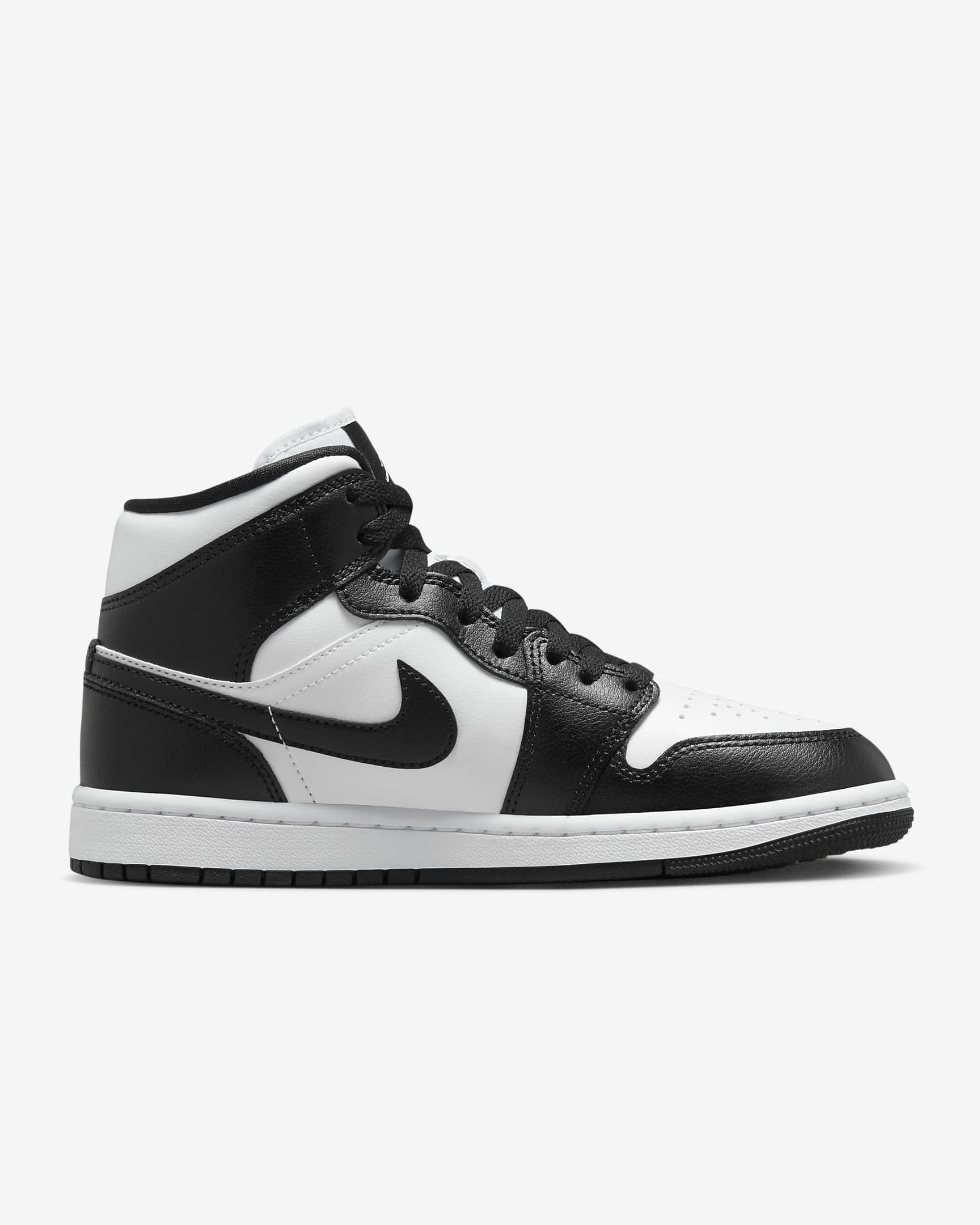 Jordan 1 Mid Women White/Black-Panda Mid DV0991-101 9.5