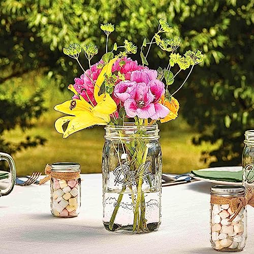 Munchy Gator Wide Mouth Mason Jars 32oz 4-Pack - Premium Clear Glass with Airtight Metal Lids - Includes Rubber Jar Opener - Ideal for Canning, Preserving, Storage, and More