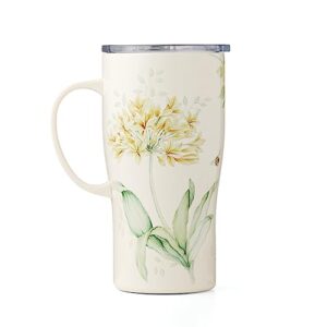 lenox 895751 butterfly meadow yellow flowers stainless steel car coffee mug, 2 count