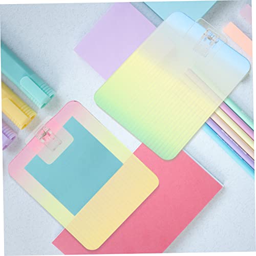 Misti Stamping Tool 6 Pcs Plate Clamp Kick Rollers Writing Board Classroom Clipboard Plastic Short Hand Clipboard Office Supply Exam Paper Clips Business Notebook Student