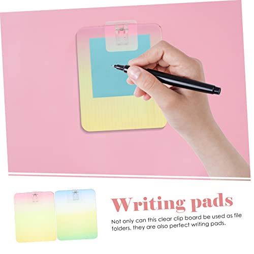 Misti Stamping Tool 6 Pcs Plate Clamp Kick Rollers Writing Board Classroom Clipboard Plastic Short Hand Clipboard Office Supply Exam Paper Clips Business Notebook Student