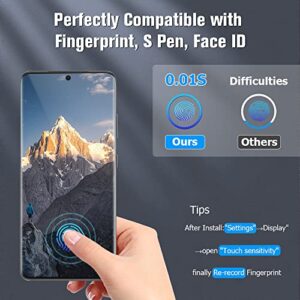 [2+2 Pack] Galaxy S21 Ultra Screen Protector,Compatible fingerprint unlock, 9H Tempered Glass, Scratch Resistant, HD 3D Curved, for Samsung Galaxy S21 Ultra 5G 6.8 Inch Screen Camera Protector