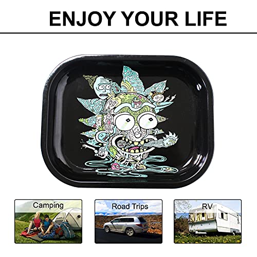 Metal Tray with Soft PVC Magnetic Lid Small Cute Decorative Tray Ideal Storage for Home or on The Go, 7" x 5.5"