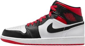 air jordan 1 mid men's shoes size - 12 white/gym red-black