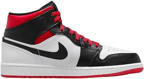 Air Jordan 1 Mid Men's Shoes Size - 12 White/Gym Red-Black